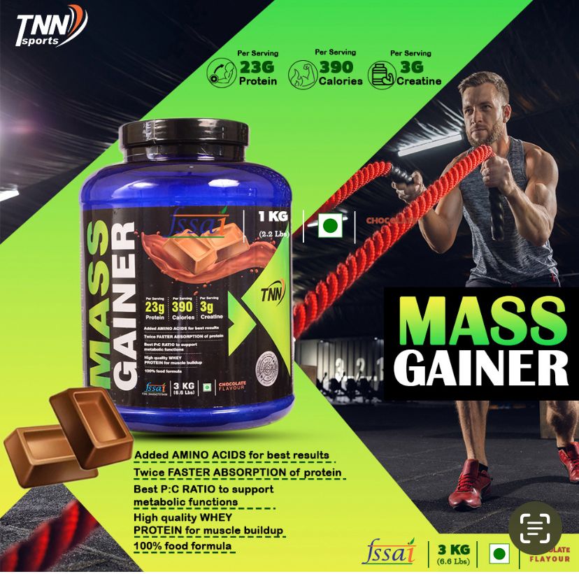 High Protein Muscle Mass Gainer 3 KG Powder